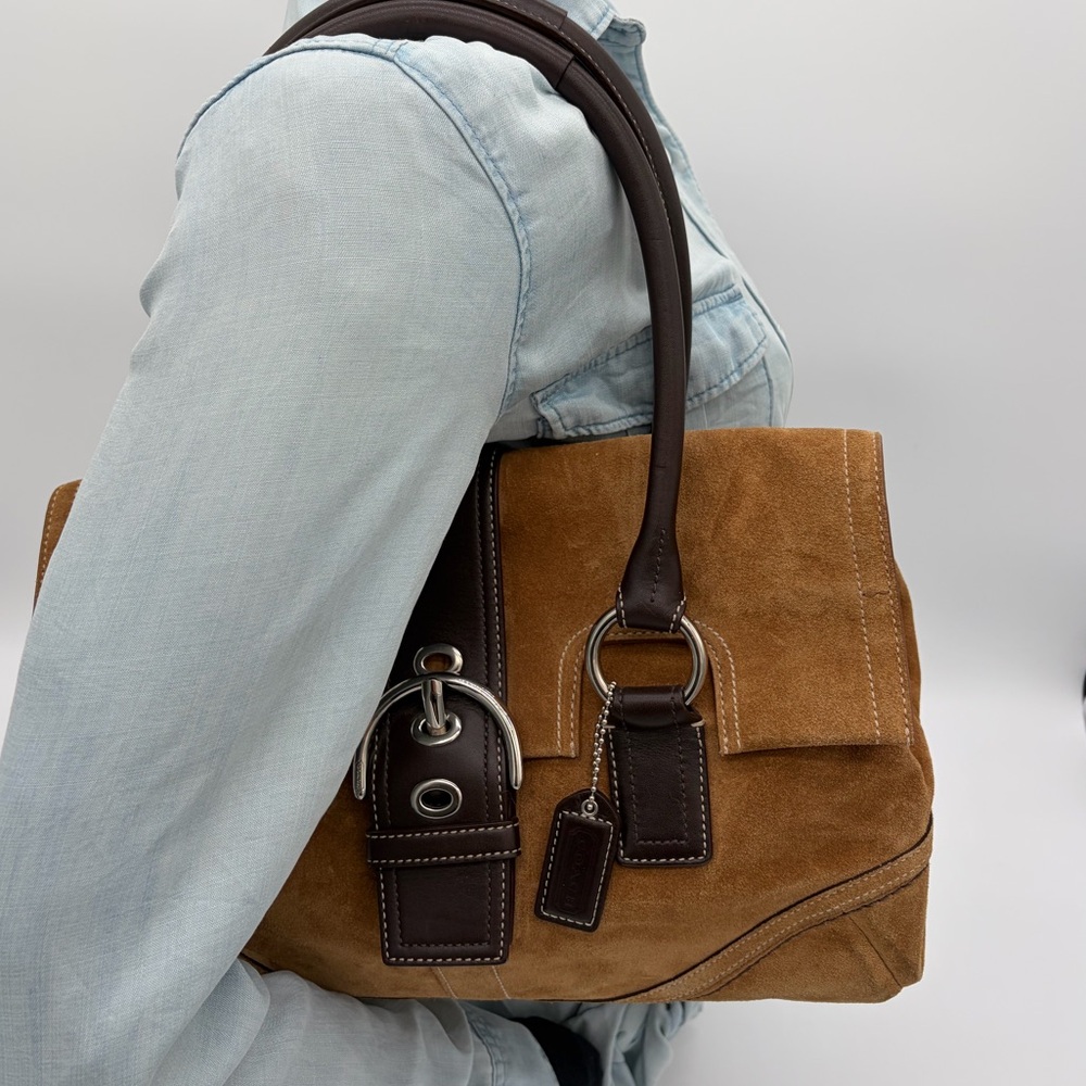 Coach Vintage buckle Brown Suede
